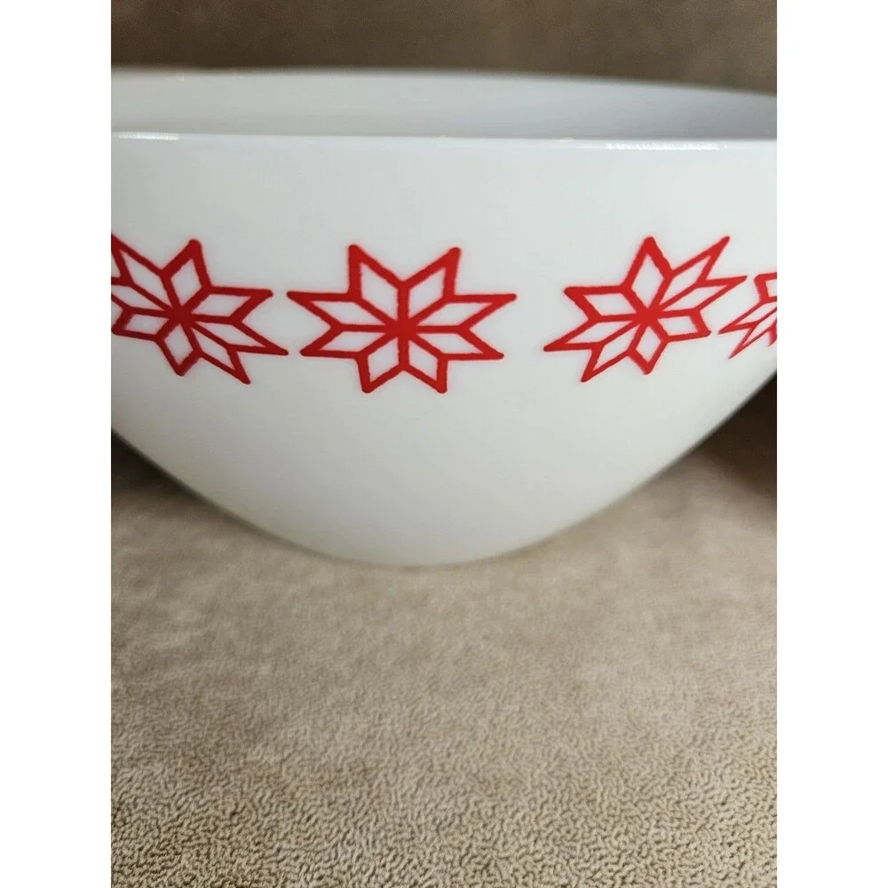 Set Of 6 IKEA Milk Glass Snowflake Bowls 2017 Nordic Snowflakes NEW